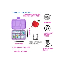 Szczelna średnia śniadaniówka Yumbox Original - lavande purple / unicorn
