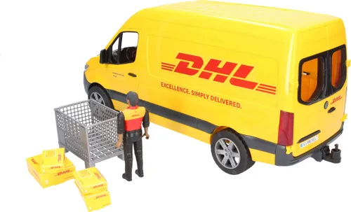 Bruder MB Sprinter DHL z figurką kuriera i z akcesoriami (02671)