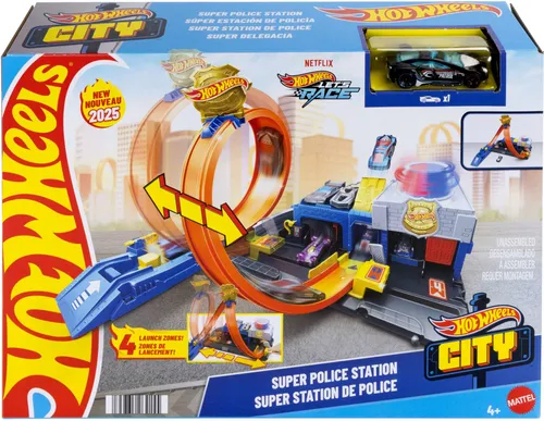 Tor Hot Wheels City Posterunek policji Super Pętla JBM71