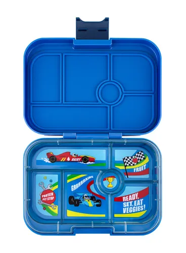 Lunchbox do szkoły Yumbox Original - surf blue / race cars tray