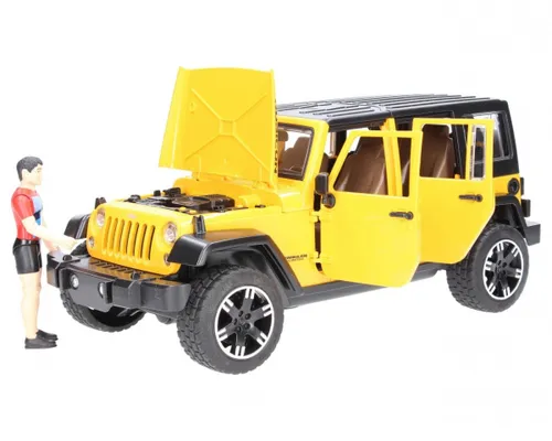 Машинка Bruder Jeep Wrangler Unlimited Rubicon z rowerem górskim i figurką kolarza (02543)