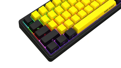 Klawiatura mechaniczna Lorgar KBP70MW Toxic Purple Czarno-żółty