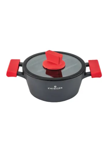 ZWIEGER Obsidian 2 l czarny - garnek aluminiowy z pokrywką