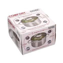 Garnek ze stali nierdzewnej z pokrywką SSW COMFORT 6,1 l