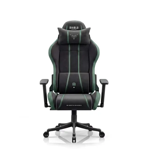 Fotel Diablo Chairs X-One 2.0 Normal Forest Green Gamingowy do 140kg Tkanina Czarno-Zielony