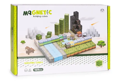 Klocki Magnetyczne Konstrukcyjne Dla Dzieci Zestaw 169 Elementów