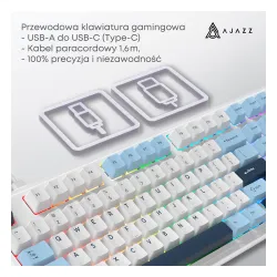 Klawiatura magnetyczna Ajazz AK980 MAX Biało-Niebieski