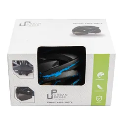 Kask rowerowy URBAN PRIME UP-HLM-EBK-BB Czarno-niebieski MTB (rozmiar L) + Magnetyczne okulary przeciwsłoneczne