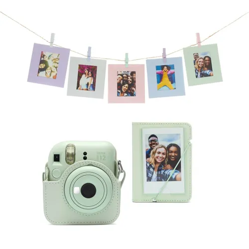Aparat FUJIFILM Instax Mini 12 Zielony Pokrowiec + Album + Ramki + Sznurek + Klamerki