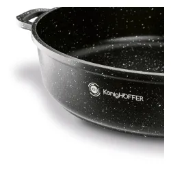 Patelnia głęboka z krótkimi uchwytami KONIGHOFFER Pollo Black 28 cm