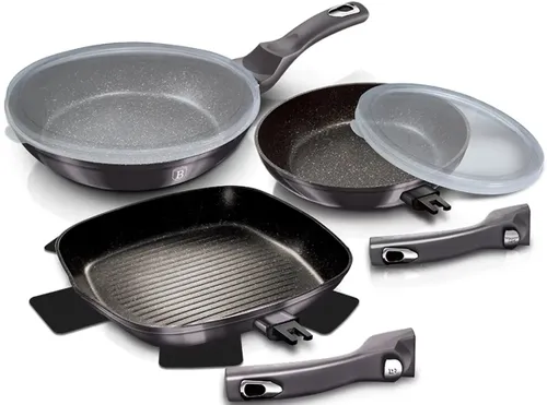 Zestaw patelni BERLINGER HAUS Metallic Line Carbon Pro Edition BH-7048 (5 elementów)