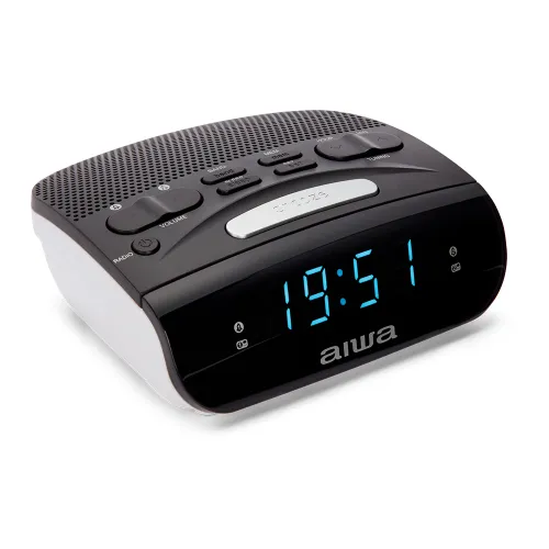Radiobudzik Aiwa CR-15 AM/FM PLL Czarno-biały