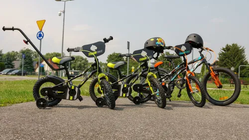 Rower dziecięcy SUN BABY Tiger Bike 14 cali dla chłopca Pomarańczowo-turkusowy
