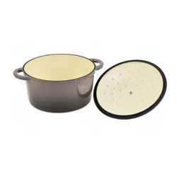 Garnek żeliwny emaliowany 28cm 5.9L ciężki indukcja Szary KRISBERG