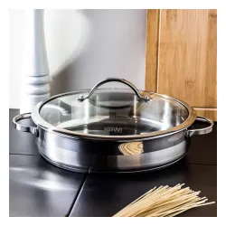 Patelnia stalowa z pokrywką SSW PULPO 28 cm