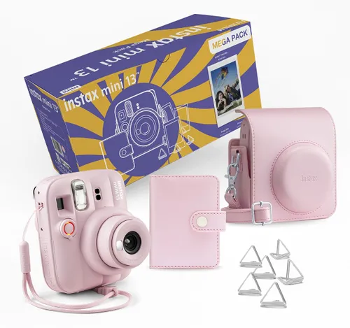 Aparat FUJIFILM Instax Mini 13 Różowy + Pokrowiec + Album + Spinacze