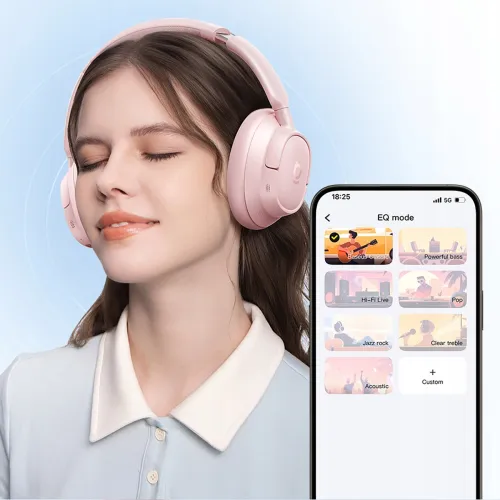 Słuchawki bezprzewodowe Baseus BH1 NC Nauszne Bluetooth 6.0 Różowy