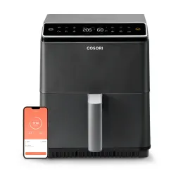 Frytkownica beztłuszczowa Cosori Dual Blaze 1700W 6,4l Aplikacja mobilna Szary