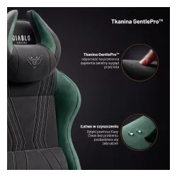 Fotel Diablo Chairs X-Horn 2.0 Normal Size Forest Green Gamingowy do 140kg Tkanina Czarno-Zielony