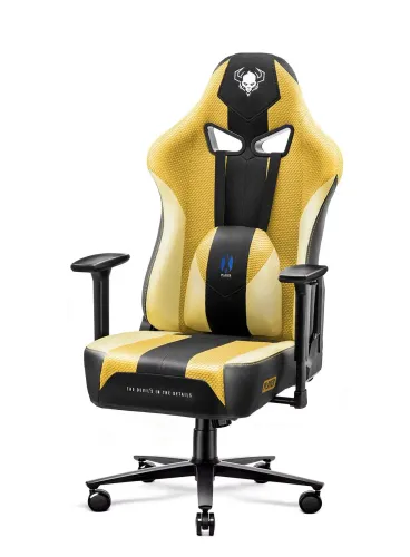 Fotel Diablo Chairs X-Player 2.0 Normal Size Gamingowy do 150kg Skóra ECO Tkanina Dark sunflower