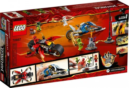 Конструктор Lego Ninjago мотоцикл Кайя и скутер Зейна (70667)