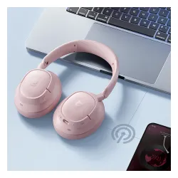 Słuchawki bezprzewodowe Baseus BH1 NC Nauszne Bluetooth 6.0 Różowy