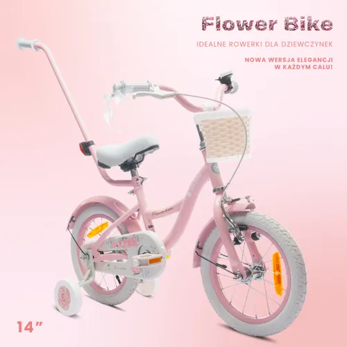 Rower dziecięcy SUN BABY Flower Bike 14 cali dla dziewczynki Różowy