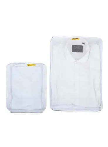 Dwa organizery na odzież Travel Blue Packing Cubes - white