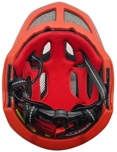 Kask rowerowy WOZINSKY HT-27CZ Czerwono-żółty Full Face dla Dzieci z odkręcaną szczęką (rozmiar uniwersalny)