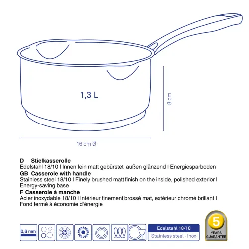 KELA Flavoria 1,3 l - rondel ze stali nierdzewnej