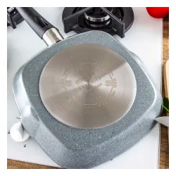 TESCOMA i-Premium Stone kwadrat 26 x 26 cm - patelnia grillowa mineralna nieprzywierająca