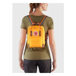 Fjallraven Kanken Gökkuşağı Mini sıcak sarı sırt çantası / gökkuşağı deseni