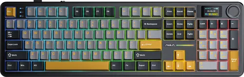 Klawiatura AULA F108 Pro Gray Yellow Deep Gray Reaper Switch RGB