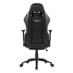 Fotel GAMVIS Phantom Large Czarny (złote elementy) + podnóżek