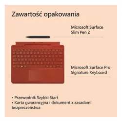 Klawiatura MICROSOFT Surface Pro Keyboard Czerwony Mak + Pióro Surface Slim Pen 2