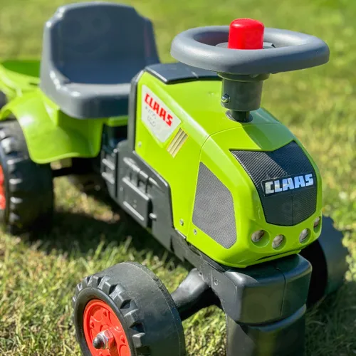 Falk Traktorek Baby Claas Axos 310 Zielony z Przyczepką od 1 roku