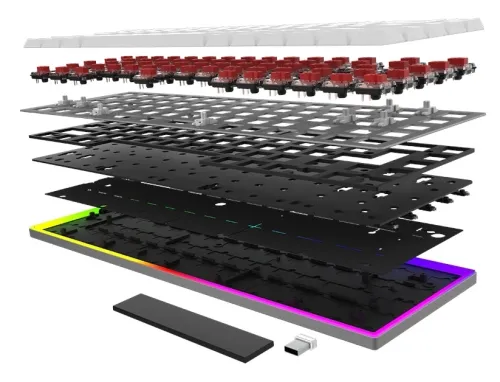 Klawiatura mechaniczna Aqirys AQI-GA-KB-9 Gateron Red Biały