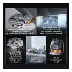 Robot sprzątający DJI Romo P2 Funkcja mopowania Stacja oczyszczająca Tworzenie mapy pomieszczenia Funkcje AI Biały