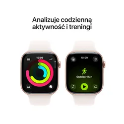 Apple Watch 11 GPS + Cellular 46mm koperta z aluminium (różowe złoto) + pasek sportowy rozmiar M/L (łagodny róż)