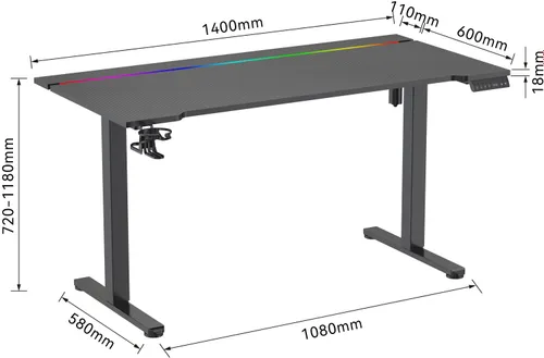 Biurko MAD DOG GD600K Czarny