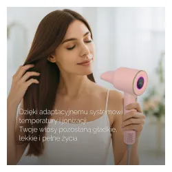 Suszarka do włosów Zehnder Flavia Jonizacja Dyfuzor Zimny nawiew 1600W 3 prędkości 3 temperatury Różowy
