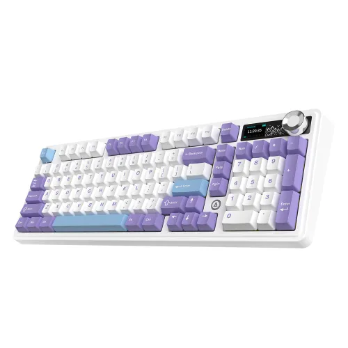 Klawiatura mechaniczna Ajazz AK980 V2 Gift Switch V2 Biało-Fioletowy