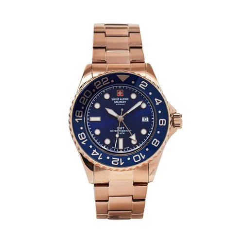 İsviçre Alpine Askeri Saati 7052.1165 Blue / Rose Gold / Rose Gold