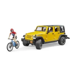 Машинка Bruder Jeep Wrangler Unlimited Rubicon z rowerem górskim i figurką kolarza (02543)