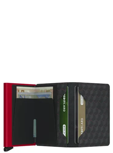 Küçük RFID Cüzdan Gizli Slimwallet Optik-Siyah / Kırmızı