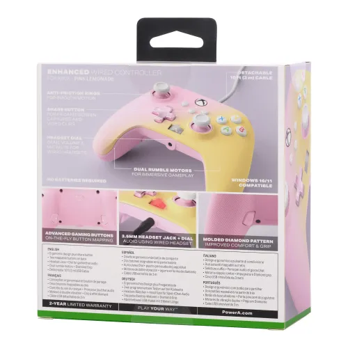 Pad PowerA Enhanced Pink Lemonade do Xbox Series X/S, Xbox One, PC Przewodowy