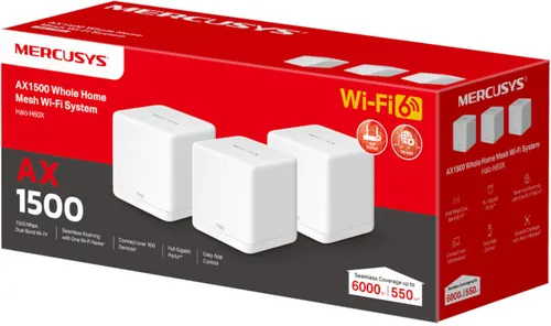 Router MERCUSYS Halo H60X 2.4 / 5 GHz (DualBand), Wi-Fi Mesh (3 szt.)