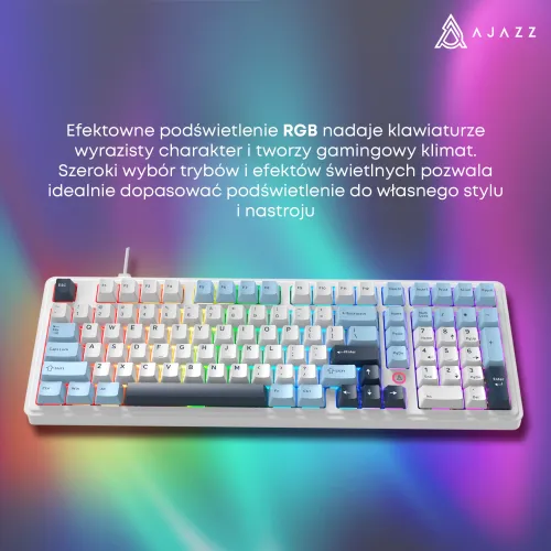 Klawiatura magnetyczna Ajazz AK980 MAX Biało-Niebieski