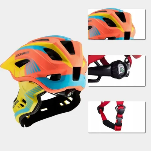 Kask rowerowy dziecięcy, Szczękowy, na rower, hulajnogę, ROCKBROS, S