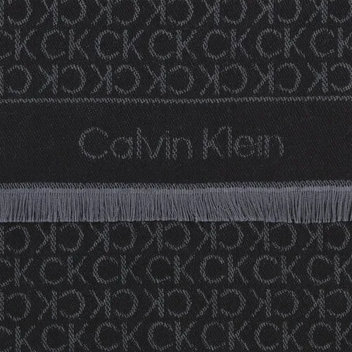 Calvin Klein monogramă Jacquard eșarfă 40x180 K60K611116 CK Negru BAX
